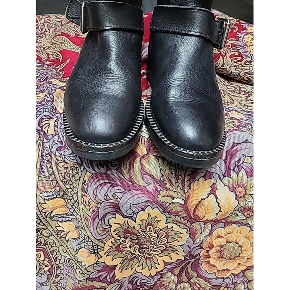 Barneys New York Women EU36 /6US Black leather Boot Moto Bike Calf High Italy - Picture 13 of 13
